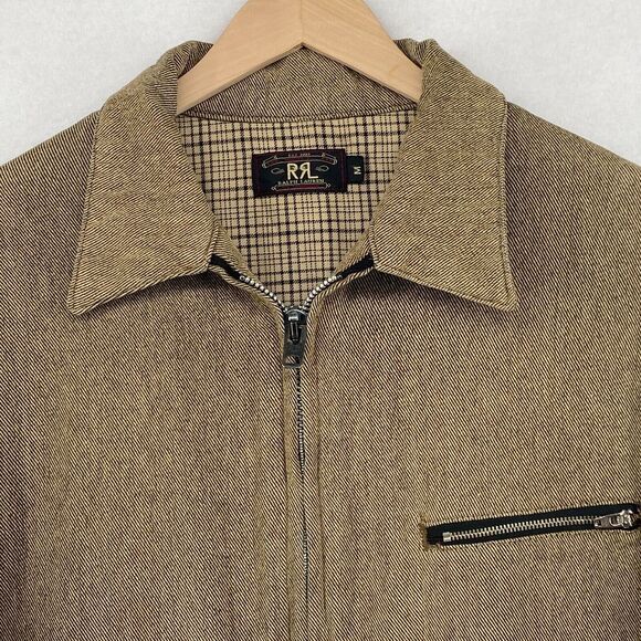 DOUBLE RRL RALPH LAUREN Jacket Mens M Barn Chore Flannel Lined Full Zip Brown - Picture 4 of 16